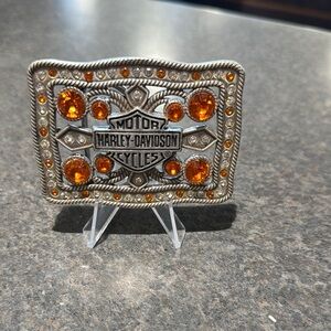 Harley-Davidson Silver and Orange belt buckle
